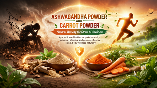 Ashwagandha Powder with Carrot Powder: Natural Remedy for Stress & Weakness